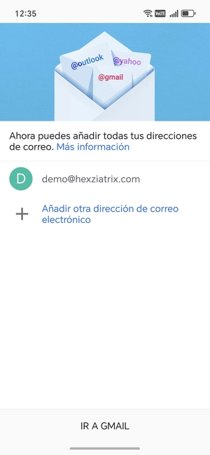 Seleccione IR A GMAIL