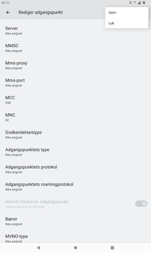 Vælg Gem