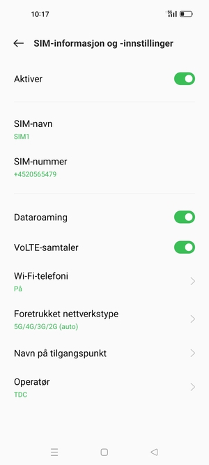 Slå Dataroaming på eller av
