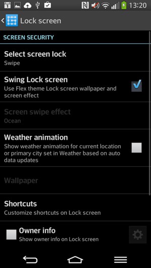 Select Select screen lock