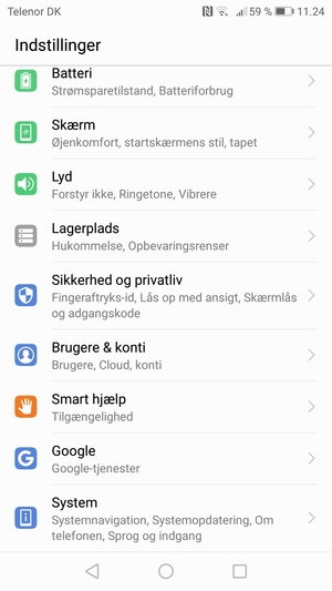 Scroll til og vælg System