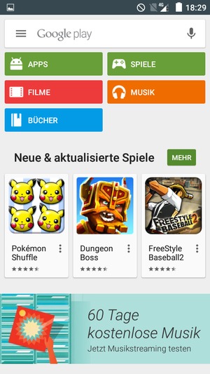 Wählen Sie die Suchleiste