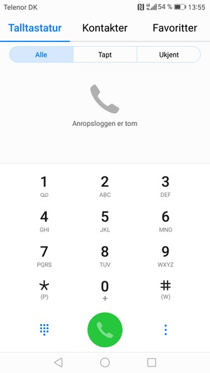 Trykk og hold inne nummer 1