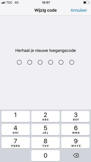 Voer uw wachtwoordcode opnieuw in