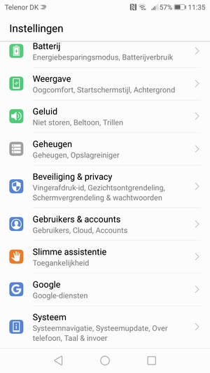 Scroll naar en selecteer Systeem