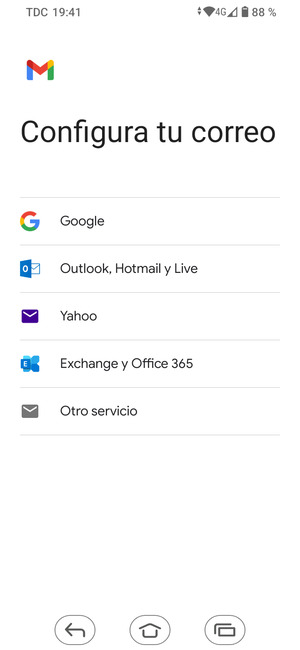 Seleccione Exchange y Office 365