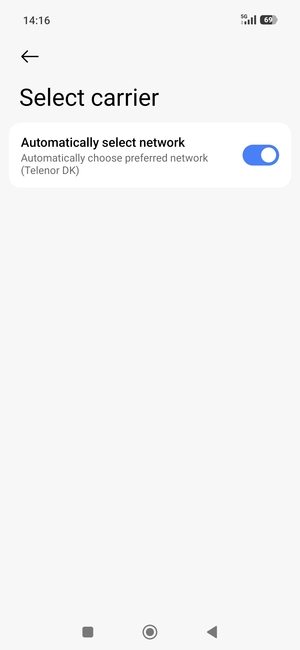 Turn off Select network automatically