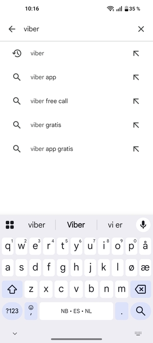 Skriv inn applikasjonsnavnet og velg Søk