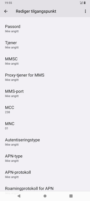 Bla ned og skriv inn MMS-informasjon
