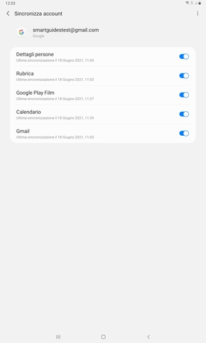 Assicurati che Rubrica sia selezionato e seleziona il tasto Menu