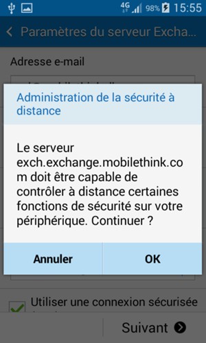 Sélectionnez OK