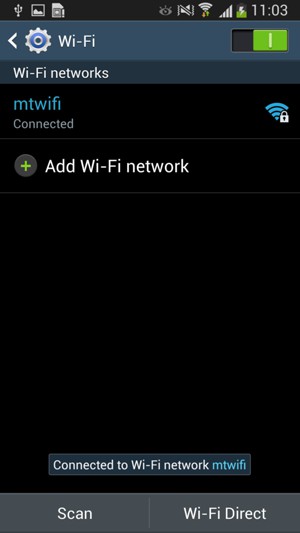 You are now connected to the Wi-Fi network