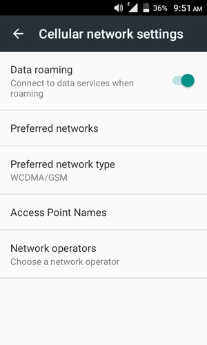 Turn Data roaming on or off