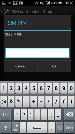 Enter your Old SIM PIN and select OK