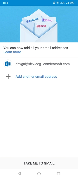 Select TAKE ME TO GMAIL