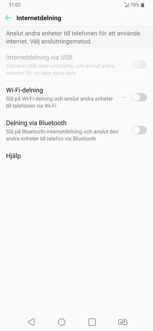 Välj Wi-Fi-delning