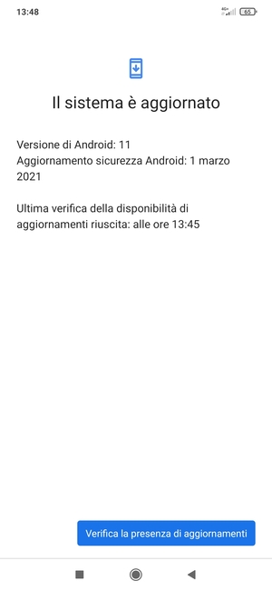 Se il tuo telefono è aggiornato, vedrai la seguente schermata