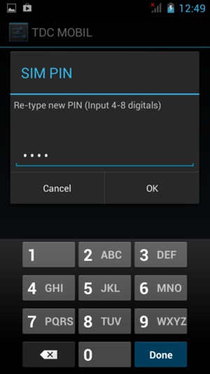 Confirm your new SIM PIN and select OK
