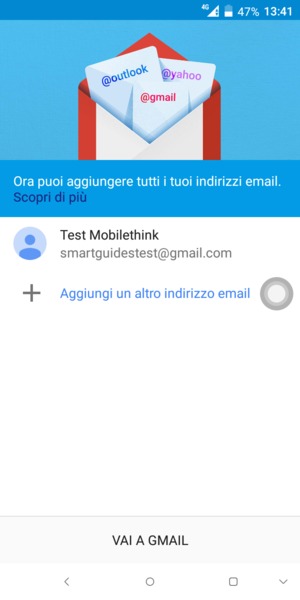 Seleziona VAI A GMAIL