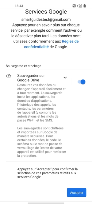 Sélectionnez Accepter