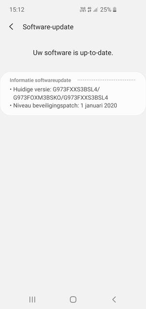Als uw telefoon up-to-date is, zult u het volgende scherm zien