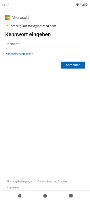 Geben Sie Ihre Passwort ein und wählen Sie Anmelden