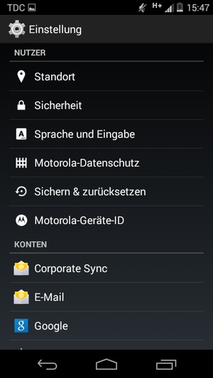 Scrollen Sie und wählen Sie Sicherheit