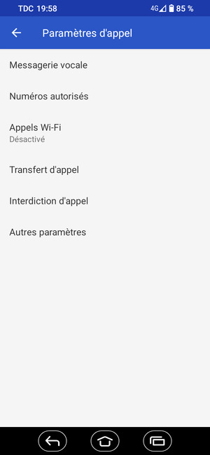 Sélectionnez Messagerie vocale