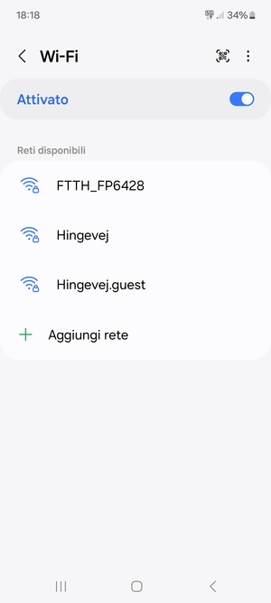 Seleziona la rete wireless a cui desideri connetterti