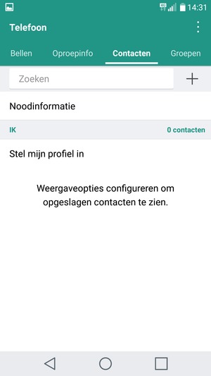 Selecteer de Menu-knop