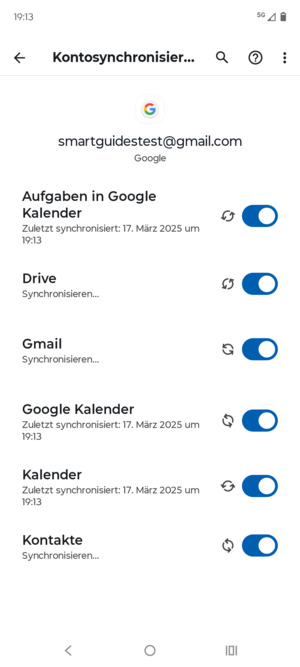 Ihre Kontakte von Google werden nun auf Ihr Handy synchronisiert