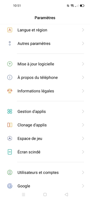 Faites défiler et sélectionnez Mise à jour logicielle