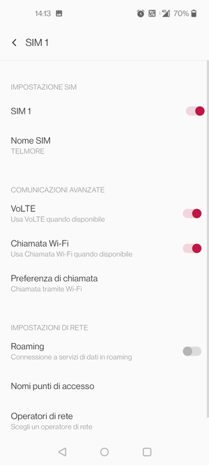 Seleziona Nomi punti di accesso