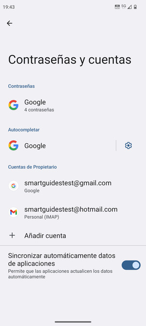Seleccione su cuenta Google