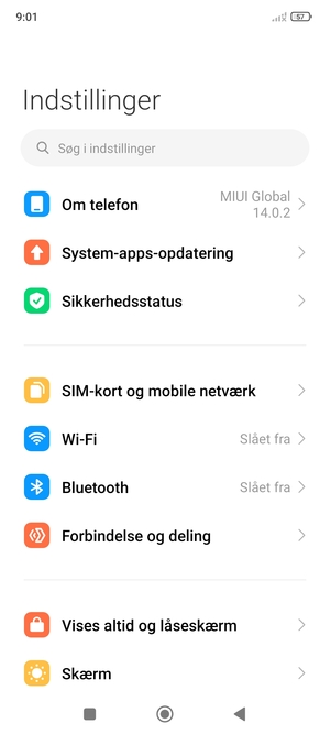 Vælg SIM-kort og mobile netværk