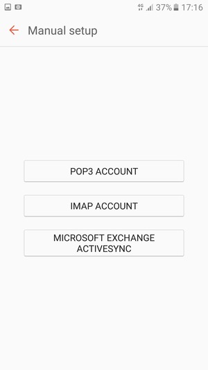 Select POP3 ACCOUNT or IMAP ACCOUNT