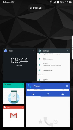 Select CLEAR ALL to close all running apps