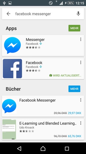 Wählen Sie die App