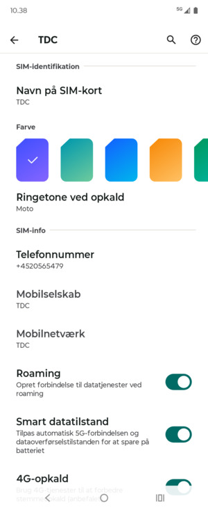 Slå Roaming til eller fra