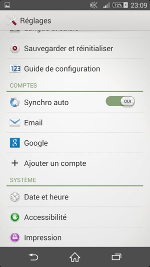 Faites défiler et sélectionnez Google