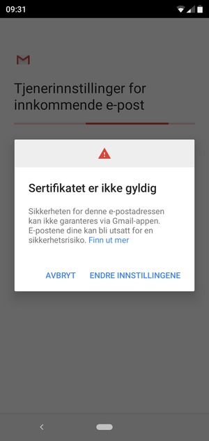 Velg ENDRE INNSTILLINGENE