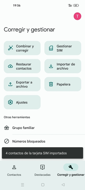 Sus contactos se guardarán en su cuenta de Google y se guardarán en su teléfono la próxima vez que Google sea sincronizado.