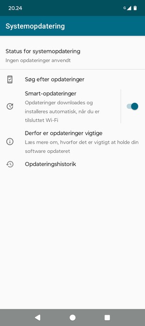 Vælg Søg efter opdateringer
