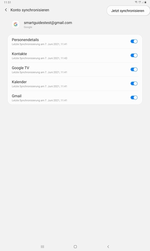 Wählen Sie Jetzt synchronisieren