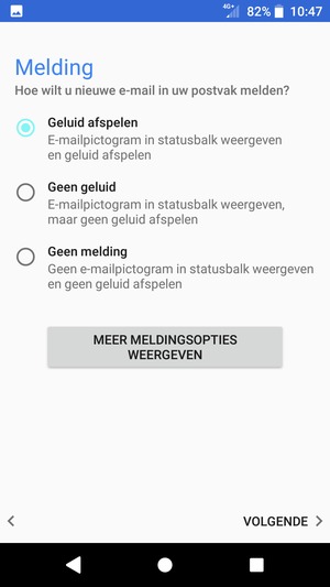 Selecteer uw voorkeursoptie en selecteer VOLGENDE