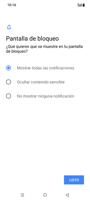 Seleccione la opción deseada y seleccione HECHO
