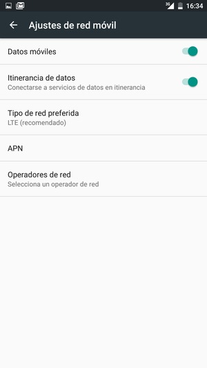 Activar o desactivar Itinerancia de datos