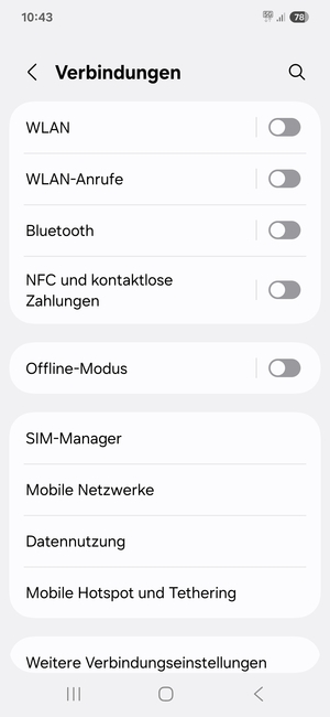 Wählen Sie Mobile Netzwerke