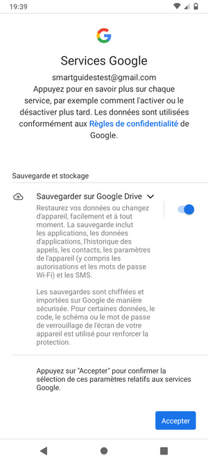 Sélectionnez Accepter