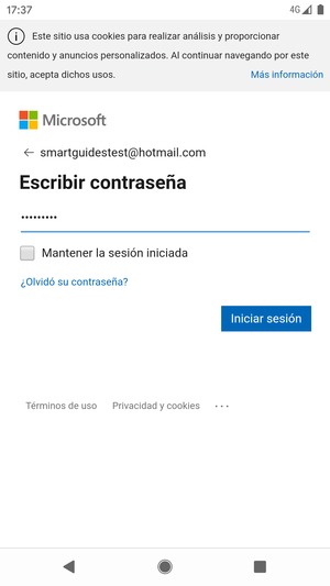 Introduzca su contraseña y seleccione Iniciar sesión